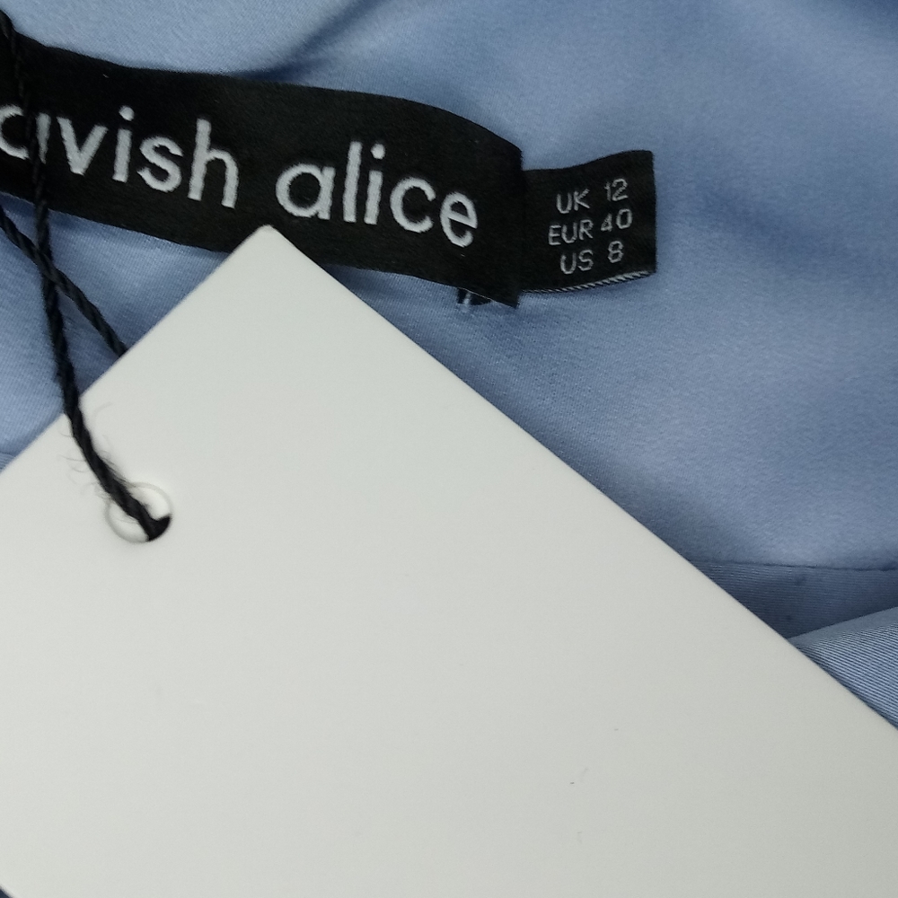 Lavish Alice Cross Back Cowl Neck Satin Dress Size 8 - Picture 10 of 14